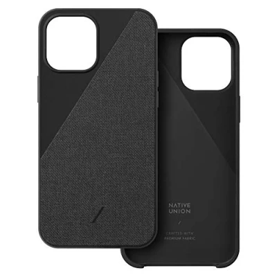 Abbildung von Native Union CLIC Segeltuchhülle für iPhone 12 Pro Max Cover aus Hochwertigem Gewebe Kompatibel mit (Schwarz)