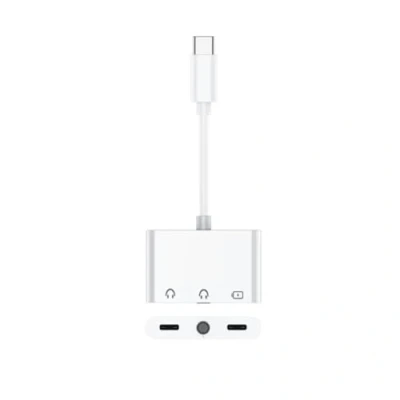 Abbildung von ENGELMANN EnM0701, 3in1 USB C Audio Adapter zu 3,5 mm Klinke, C, 3 in 1