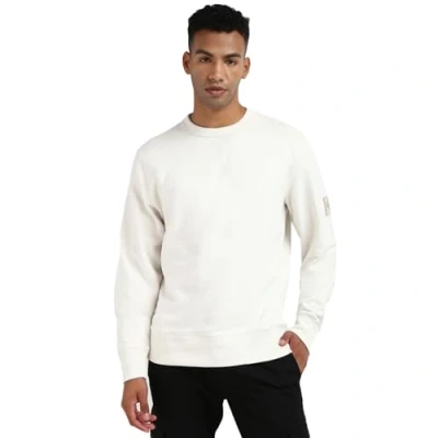Abbildung von Calvin Klein Herren Sweatshirt Badge Crew Neck ohne Kapuze, Ivory (Elfenbein), XXL