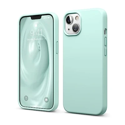 Abbildung von elago Liquid Silicone Case Kompatibel mit iPhone 13 Hülle (6,1&quot;), Hochwertiges Silikon, Rundumschutz Handyhülle : 3 Layer Struktur Schutzhülle, Kratzfestes Weiches Mikrofaserfutter (Aqua Blau)