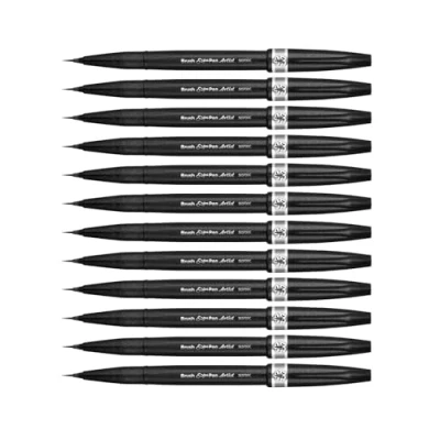 Abbildung von Pentel SESF30C NX Extra feine Pinsel Spitze, 12 Stück grau