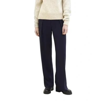 Abbildung von TOM TAILOR Damen Lea Straight Fit Hose mit weitem Bein, 10668 Sky Captain Blue, 32/32