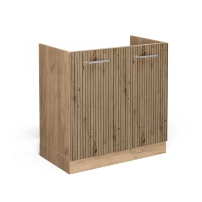 Abbildung von Vicco Spülenunterschrank R Line, Artisan Eiche/Goldkraft Eiche, 80 cm ohne Arbeitsplatte