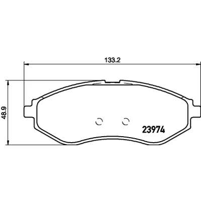 Abbildung von HELLA 8DB 355 011 251 Bremsbelagsatz nicht für Verschleißwarnanzeiger vorbereitet CHEVROLET: Aveo / Kalos Schrägheck, Schrägheck