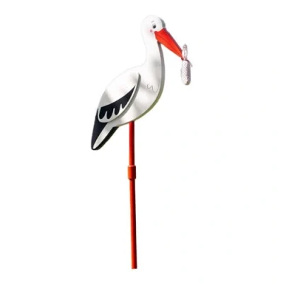 Abbildung von goki Gartenstecker Blumenstecker Storch mit Babytuch, XL 100cm