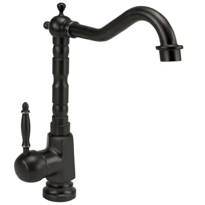 Abbildung von wohnwerk.idee Badarmatur Waschbeckenarmatur Wasserhahn Gold Schwarz Vintage Antik Bona