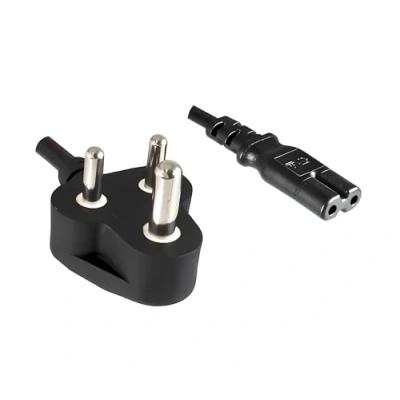 Abbildung von DINIC Stromkabel Netzkabel für Indien Typ D auf C7, BIS, 0,75mm², 1,8m