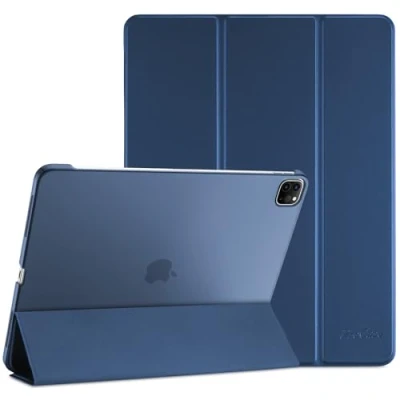 Abbildung von ProCase Hülle für iPad Air 13 Zoll M2 2024 /iPad Pro 12.9 (6/5/4/3 Gen) Dreifach Schutzhülle, Ultra Dünn Smart Case Cover 13&quot; (M2) 2024/ 12,9 2022/2021/2020/2018 Darkblau