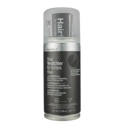 Abbildung von Hairfor2 Haarverdichtungsspray gegen lichtes Haar Haarpuder Streuhaar Haarauffüller Haarausfall Haarverdichter (100ml) (schwarzbraun)