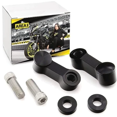 Abbildung von Area1 (2x M10 Rechtsgewinde) Premium CNC Motorrad Rückspiegel Spiegel Arm Verlängerung Verbreiterung Kompatibel mit Mondial GN