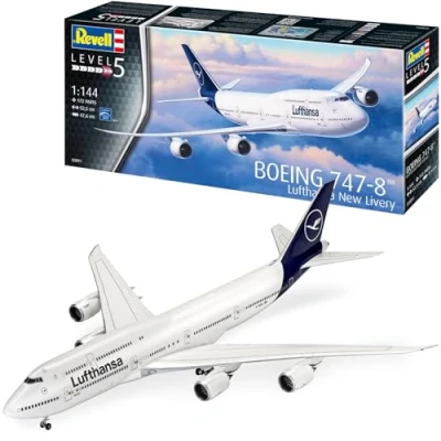 Abbildung von Revell® Modellbausatz Boeing 747 8, Lufthansa New Livery, Maßstab 1:144, Made in Europe