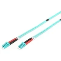 Abbildung von DIGITUS DK 2533 03/3 Glasfaserkabel OM3 3 m LC zu Duplex LWL Kabel 1/10/40/100 Gbit/s MM Multimode Glasfaser LAN Fasertyp: 50/125 µ Türkis (Aqua)