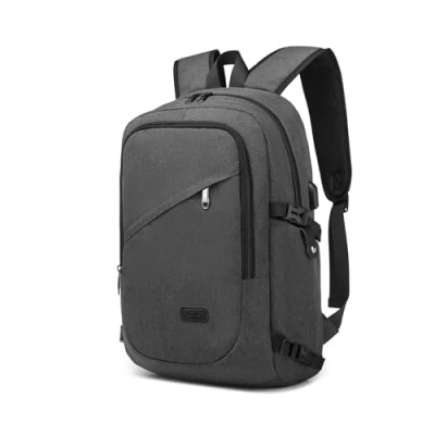 Abbildung von Laptop Rucksack Diebstahlsicherung Reisen Geschäft Arbeiten Computer mit USB Anschluss Leichte Laptoptasche Schulrucksack Schulranzen Lässiger Tagesrucksack (Dunkelgrau)