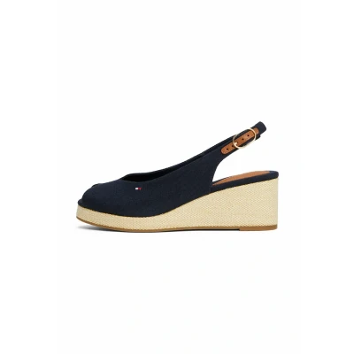Abbildung von Tommy Hilfiger FLAG MID Slingback Peeptoe, Damen, Größe: 36, Space blue Schuhe