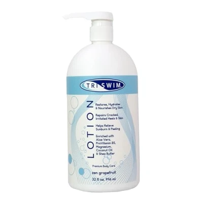 Abbildung von TRISWIM Body Lotion 32 Unzen, Regenerierende und Feuchtigkeitsspendend, Bodylotion Trockene Haut, Körperlotion Neutralisiert Chlor Salzwasser nach dem Schwimmen 946 ml
