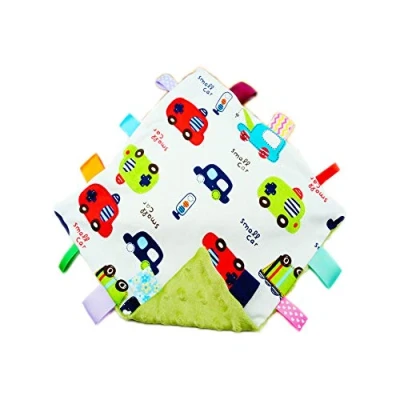 Abbildung von G Tree Baby Boy grün Tag Sicherheitsdecke, super weiche Decke Spielzeug mit Tags, Taggy Tröster, beste Geschenk für Kind Kleinkind