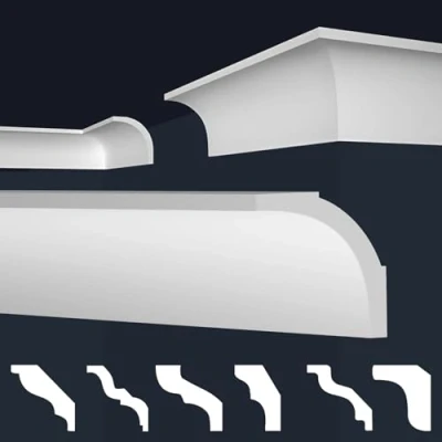 Abbildung von MARBET DESIGN Stuckleisten XPS Styropor weiß Deckenleisten Deckenstuck Leisten E (50 Meter / 25 13)