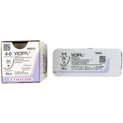 Abbildung von VICRYL violett geflochten USP 4/0, 45 cm 12 Folien