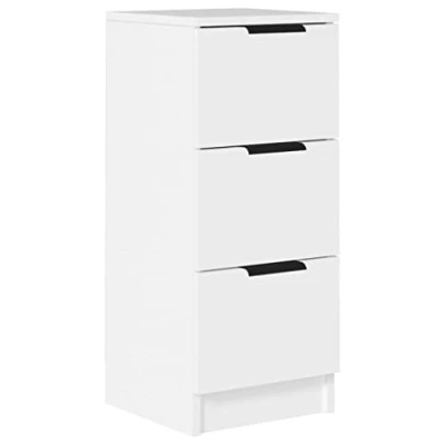 Abbildung von vidaXL Sideboard 3 Schubladen Schubladenschrank Kommode Anrichte Schrank Beistellschrank Mehrzweckschrank Weiß 30x30x70cm Holzwerkstoff