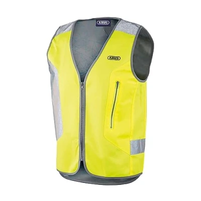 Abbildung von ABUS Warnweste Lumino Night Vest Sicherheitsweste inkl. LED Rücklicht Gelb Größe M