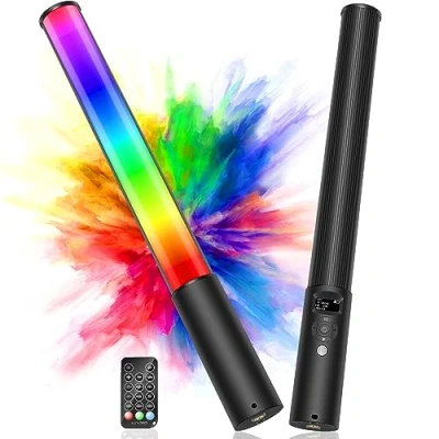 Abbildung von LUXCEO P400 LED Videoleuchte RGB Lichtstab Fotografie,LED Fotografie Volle Farbe Licht,2500K 6500K, CRI95+, Full Color, Helligkeit 0100% einstellbar, 12 Effekte für TikTok,Vlog,YouTube,Fotografie