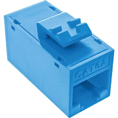 Abbildung von 8er Pack InLine® Keystone RJ45 Buchse/Buchse, ungeschirmt, Cat.6A, blau