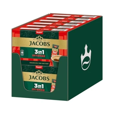 Abbildung von Jacobs 3in1 Intense, Instant Kaffee Sticks, löslicher Bohnenkaffee mit Creamer und Zucker, 12 x 10 120 Getränke