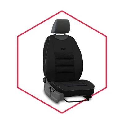Abbildung von Saferide Sitzauflage Auto Vordersitze Autositzmatte Wasserdicht Autositzbezug Fahrersitz Universal Sitzschutz Kunstleder Schwarz für Airbag geeignet 1 Autositz Vorne