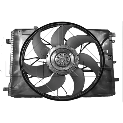 Abbildung von NRF 47847 Lüfter 481 12 400 mit Kühlerlüfterrahmen (Zarge), bürstenloser Motor MERCEDES BENZ: B Klasse, CLA Coupe