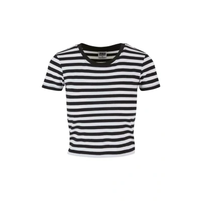 Abbildung von Urban Classics Short Striped TEE Tshirt print, Damen, Größe: 3XL, White black