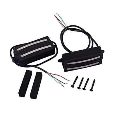 Abbildung von Alnicov 7 Saiten Gitarre Humbucker Tonabnehmer Set, Alnico Rails Coil Neck und Bridge Double Pickup Ersatzteile für E
