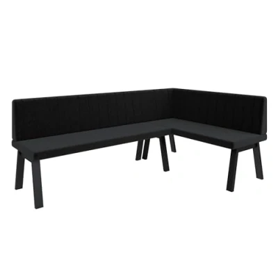 Abbildung von Eckbank Akiko Metal A Eckbankgruppe für Ihrem Esszimmer, Küche modern, Sitzecke, Essecke. Perfekt Küche, Büro und Rezeption. Solide Starke Verarbeitung. (196x142 Rechts Inari100)