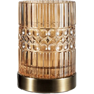 Abbildung von Pauleen 48126 Crystal Elegance Tischleuchte Glaslampe max25W E27 Glas/Bernstein/Messing Tischlampe 230V