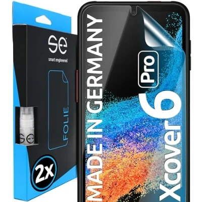 Abbildung von S.E für Samsung Galaxy XCover 6 Pro Schutzfolie 2x Folien im SET aus Deutschland, Folie TPU Technologie, kinderleichte Anwendung, als Alternative Schutzglas