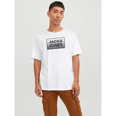 Abbildung von Jack &amp; Jones CREW NECK Tshirt print, Herren, Größe: Large, White