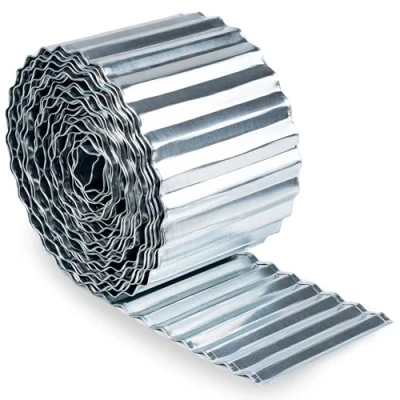 Abbildung von UNIGARDIA Rasenkante Verzinkt 6 m Beeteinfassung aus Metall 15 cm hoch Einfache Montage, Rostfrei und Langlebig Flexible Beetumrandung, 1 Paar Montagehandschuhe inklusive