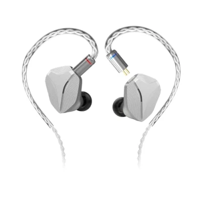 Abbildung von HIDIZS MP145 14,5 mm ultragroßer planarer magnetischer Treiber, HiFi In Ear Monitore, Kopfhörer mit ergonomischem Design, abnehmbare 2 polige (Silber, 3,5 mm)