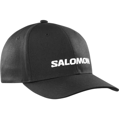 Abbildung von Salomon Logo Unisex Kappe Trail Running Wandern MTB Lauf, Lässiger Style, Leichtgewichtiger Komfort, Abgestimmte Passform, Schwarz, Einheitsgröße