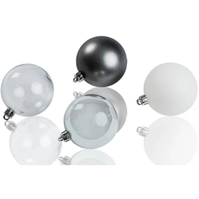 Abbildung von CHICCIE Weihnachtskugeln im 20 Set 6cm Weiß Silber Christbaumschmuck