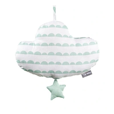 Abbildung von roba Spieluhr &#039;Happy Cloud&#039;, Einschlafhilfe, Textil Wolke waschbar, Babyzimmer Deko taupe / mint