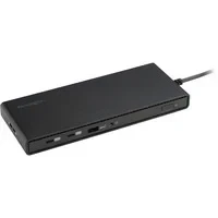 Abbildung von Kensington SD4842P USB C Triple Video HD (1080p @ 120Hz) Dockingstation, bis zu 100 W Leistungsabgabe, 5 x Plug and Charge Anschlüsse, hergestellt aus 73 % recyceltem Material, K32810EU