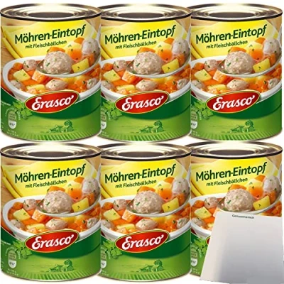 Abbildung von Erasco Möhren Eintopf mit Fleischbällchen 6er Pack (6x800g Dose) + usy Block