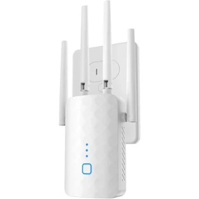 Abbildung von WLAN Verstärker, Repeater 1200Mbit/s, Dual Band 5GHz 2.4GHz WiFi Verstärker mit LAN Ethernet Anschluss, WPS, Kompatibel Allen Standard Routern, Deckt bis zu 200㎡ und 30 Geräte ab