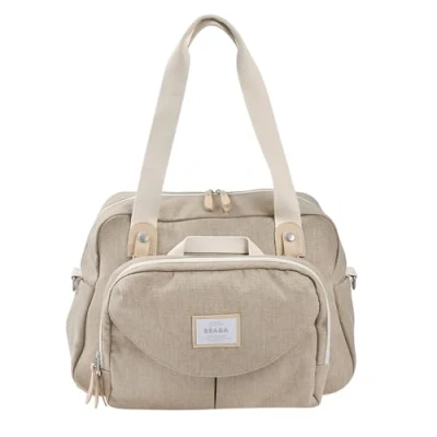 Abbildung von BÉABA, Wickeltasche Genève II, modular, große Kapazität, mehrere Fächer, abnehmbare Vordertasche, isolierte Mahlzeitentasche, Kinderwagenbefestigung, Tonerde