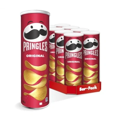 Abbildung von Pringles Original (8 x 165 g) der unwiderstehliche Snack Klassiker in praktischen Dose knackige Chips mit Salz Pop. Play. Eat.