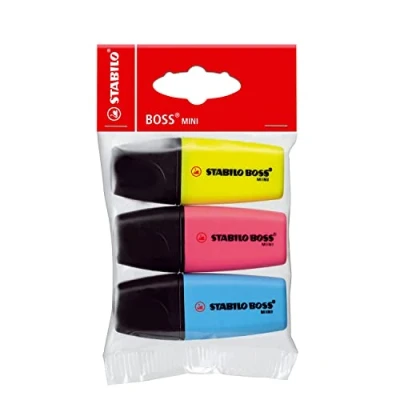 Abbildung von STABILO Textmarker BOSS MINI 3er Pack gelb, blau, pink
