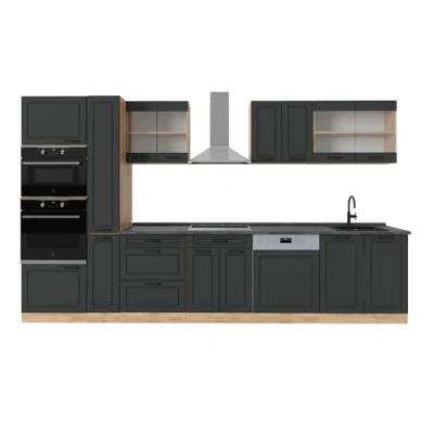 Abbildung von Vicco Küchenzeile R Line, Anthrazit Landhaus/Goldkraft Eiche, 350 cm, AP