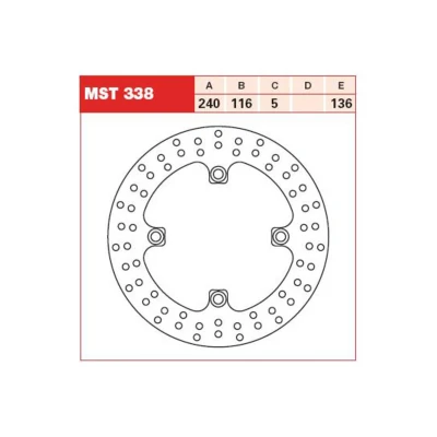 Abbildung von TRW MST338 Bremsscheibe 240 5 gelocht