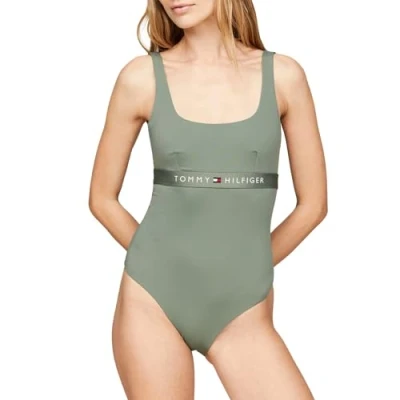 Abbildung von Tommy Hilfiger Original ONE Piece Badeanzug, Damen, Größe: XS, Stonewash green