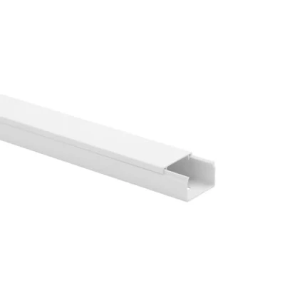Abbildung von 10m KOMIB Kabelkanal/Kabelkanäle/Kabelführung Verschiedene Größen und Farben Schraubbar 5 x 2m Stangen (Reinweiß (RAL 9010), 25 16 mm)